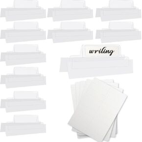 100 Pieces 2 Inch Insertable Self-Adhesive Tabs with Printable Inserts with File Folder Labels Clear Planner Tabs Stick on File Tabs Self Adhesive for Book Page