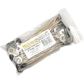 100ct أصلي Eco 2 Wicks - 6 "طول - Tab 20mm Wick - طلاء الشمع الطبيعي - فتيل بيع أعلى