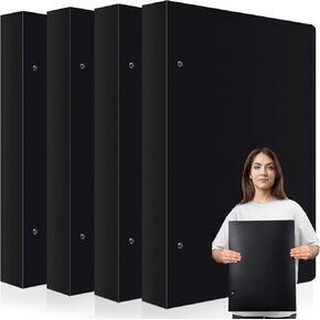 4 Pcs 3 Ring Binder 11"x17" Binder Poly Panel Featuring 1" D Ring Fit 11" x 17" Paper Size for Store Artwork Poster Paper PP Material
