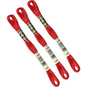 DMC 117AMZ3-666 Amazon 3 Skein Pack Embroidery Floss, Bright Red
