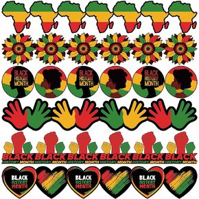 85ft Black History Month Classroom Bulletin Board Border African American Celebration Bulletin Decor Happy Black History Month Decorative Diversity Paper Cutouts for Kid Teacher School Classroom Wall