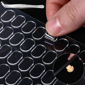 600pcs نقاط لاصقة مزدوجة الجوانب ، صافٍ لزجة لزجة لزجة قابلة للإزالة لزجة لاصقة مقاومة للماء لا توجد نقاط تتبع ملصق ملصق ملصق متحف معلقة.