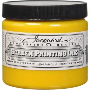 Jacquard Professional Screen Print Ink, Water-Soluable, 16oz Jar, Yellow (101)