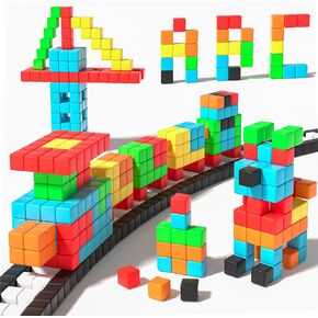 56PCS Magnetic Blocks Toddler Toys, Magnetic Building Blocks Magnet Toys, Magnetic Blocks for Kids Ages 3-5 4-8, STEM Sensory Toys Magnet Cubes Classroom Must Haves for Boys Girls