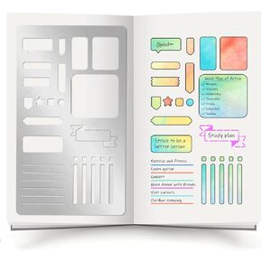 INFUNLY Bookmark Metal Journal Stencil 4X7" Stainless Steel Painting Stencils Kit Metal Frame Drawing Stencil Templates for DIY Engraving Painting Scrapbooking