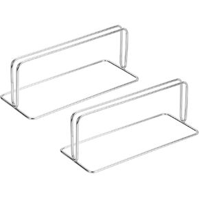 PATIKIL Baffle Desk Divider Clamp, 2 Pcs Punch-Free Base Desk Shield Clamp Desk Divider Partition Clamp Privacy Panel Bracket Holder for DEST Partition Support Office, Silver