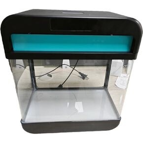 Glass Fish Tank Kit with 3 Adjustable Color Light, Filter Water Pump and Blue Board
