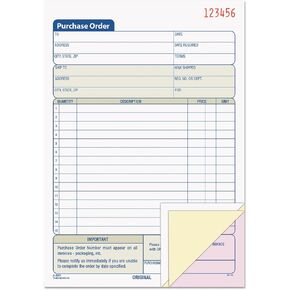 TOPS Purchase Order Book, Carbonless Triplicate,5-9/16 x 8-7/16 Inches, 50 Sets per Book (46141)