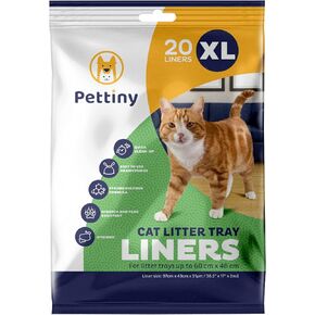 20 XL Cat Litter Box Liners with Drawstrings - Scratch Resistant Cat Litter Bags for an Extra Large Litter Pan