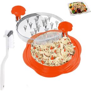 Chicken Shredder，9.84" Large Chicken Breast Shredder Tool Twist with Brush， Easy Cleaning，Visible Meat Shredder Machine，Anti-Slip Dishwasher Safe BPA Free(Black)