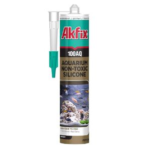Akfix 100AQ Aquarium Silicone Sealant Clear (1x10.1 fl. oz.) - 100% Silicone, Waterproof Aquarium Safe Silicone, High-Speed Curing and Strong Adhesion, Non-Toxic, Safe for Fish | Clear, 1 Pack