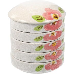 CIIEEO Round Round Tresent Porcelain Paint Paint Dish 5 طبقة من السيراميك للمكوّن ، تصوّرات ملوثة مستديرة ،