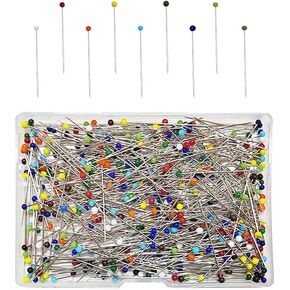 500 PCS Sewing Pins, Ball Glass Head Pins, 1.5 inch Straight Pins, Ball Head Quilting Pins, Straight Pin for Fabric, Quilting Pins for Fabric, Quilting Pins for Dressmaker (Black)