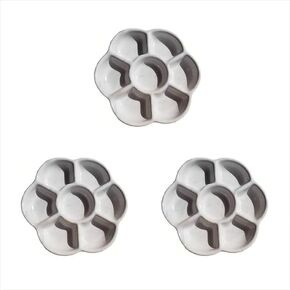3Pcs Watercolor Paint Palette Tray Water Color Palletes Washable Paint Ceramic Paint Palette Porcelain Watercolor Palette for Artist Watercolor Painting Palettes and Palette Cups（White）