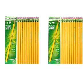 Dixon Ticonderoga Woodcase Pencil, H #3, Yellow Barrel - 24 Count (13883)
