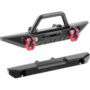 Aluminum Front Rear Bumper Set, Hard Body Bumper for 1/18 RC Crawler Redcat Ascent-18 Upgrades Parts Accessories
