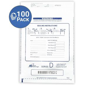 Royal Sovereign 12 x 16 White Deposit Bags 100 Pack (RMTE-1216DW)