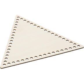 MECCANIXITY 2 Pcs Wooden Basket Bottoms Triangle Base Wood Color Pad for DIY Knitting Crochet Storage Bag Weaving Crafts Home Decoration Hand Wrapping Work