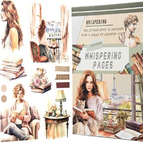 Yagcu Journaling Sticker Book ، reading and writing scrapbook stickers ، Junk Journal Supplies ، scrapbooking pre-cut therthetic for women ، collage ephemera bullet blanner arts