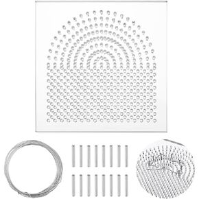 UNICRAFTALE About Wire Bending Jig Wire Elements 12.65x12.65cm Square Acrylic Thread Winding Boards Floss Organizer with Metal pegs for Jewelry Making Tools and Wire Wrapping Supplies