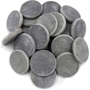 25 Round Stones for Rock Painting – Bulk 3.15" inch Diameter Perfectly-Round 100% Natural Basalt Stone Canvases, Flat, Super Smooth, Non-Porous, Uniform in Shape and Size, Mandala and Kindness Stones