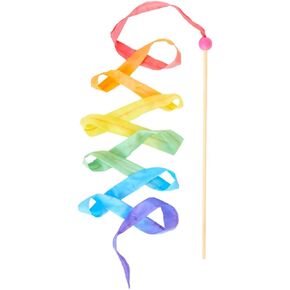 Sarah's Silks Pink Rainbow Streamer | Ribbon Dancer Toy
