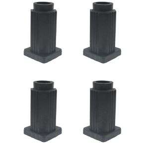 4 PCS Caster Sleeve Plastic Square Caster Stem Socket Inserts Black Caster Rod Replacement Sleeve for Chair and Table Caster Rod