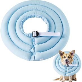 Soft Dog Cone Collar - Adjustable Comfy Recovery Cone for Medium Dogs After Surgery to Stop Licking, Waterproof Elizabethan Protective Neck Donut Collar Alternative for Pet Cat Puppy (Blue, M)