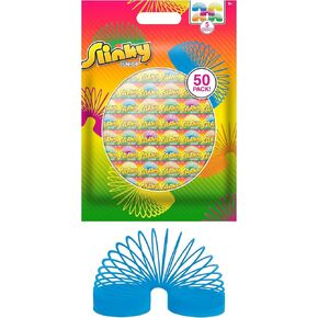 العلامة التجارية Original Slinky® Toy Toy Small Plastic Slinky Jr. Multipack ، 50 قطعة ، ألعاب Kids للأعمار 5 Up by Just Play