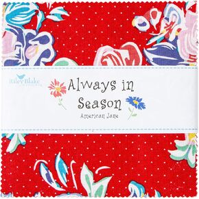 Always in Season Riley Blake 5-inch Stacker, 42 Precut Fabric Quilt Squares by American Jane