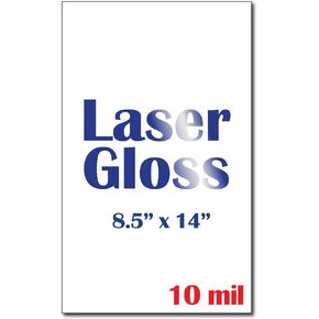 8 1/2" x 14" Legal Size Glossy Cardstock for Laser Printers - 50 Sheets - Premium 80lb Cover 10 Mil High Gloss