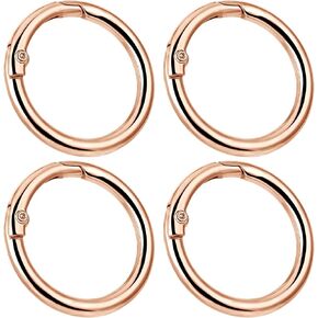 cobee 4Pcs Round Carabiner Ring, Spring O Rings for Purse Strap Zinc Alloy Round Carabiner Snap Key Rings for Keychain Backpack, Handbag, Jewelry Making, Dog Tag Ring, DIY Craft Accessories(Gold)
