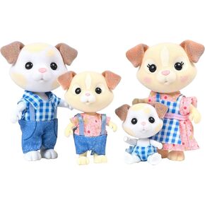 The Barksters Dog Family, 4 Miniature Doll Figures, Small