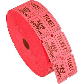 Raffle Tickets Roll - Double Roll Tickets for Company Classroom Reward Entry Events Parties Fundraisers Prizes 1000 Pieces Red