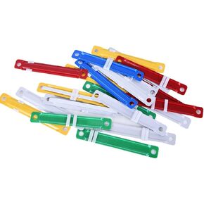 50 Sets Plastic File Fastener 2 Holes Paper Fastener Binder Clip, Mixed Color