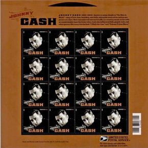 Johnny Cash Stamp Sheet of 16 x Forever U.S. Postage Stamps Scott 4789