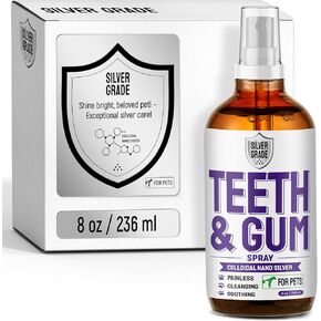 رذاذ أسنان الكلب مع الفضة - Cat Dental Care - Cat & Dog Cleaning - الأسنان واللثة للتارتار ، البلاك ، ورائحة كريهة - 8 أوقية