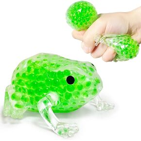 Green Frog Stress Relief Balls (1 Pack) - Squishy Animal Dough Ball for Adults, Stretch and Pull, Vase Filler and Home Decoration, Party Favors