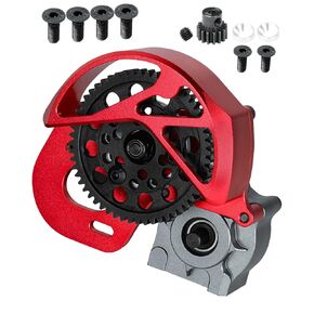 RC Aluminum Transmission Gearbox Upgrades Part for 1/10 Axia1 SCX10, SCX10 II 90046 90047 Wraith,AX10 RC Crawler car,Alloy Center Transmission Gearbox,Titanium & Pink