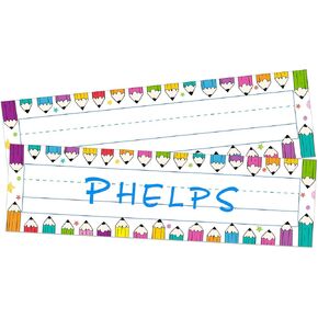 36pcs اسم العلامات لفصول Desker Desky Desk Name Desk Stickers ملصقات مخطوطة تقليدية لوحات أسماء مكاتب الطلاب لألواح الأسماء لمرحلة ما قبل المدرسة في رياض الأطفال