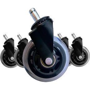 Office Chair Wheel Replacement for Hardwood Floors and Carpet | Smooth Rolling, Easy Installation, Universal Fit,Set of 5