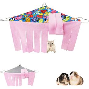 2 Pieces Guinea Pig Hideout Rat Corner Hideaway Peekaboo Toys Cage Accessories Hidden Habitat Tent for Ferrets Chinchillas Sugar Glider Small Pet Animals (Only 1Pcs Peach Heart)