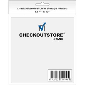 (200) CheckOutStore Clear Storage Pockets for Storing 12 x 12 Cardstock Paper Used for Rubber Stamping & Scrapbooking (12 3/4" x 13") (Clear)