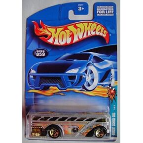 Hot Wheels Silver/Orange Surfin' School Bus #059 Series 1 of 4 Gold 5 Spoke Wheel