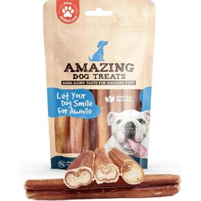 Amazing Dog Treats - 6 Inch Extra Thick Bully Sticks (50 Count) - Bulk Bully Sticks for Dogs - No Hide Bully Stick Dog Bones