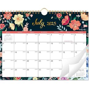 Calendar 2025-2026 - Wall Calendar 2025-2026 with 18 Months, Jul. 2025 - Dec. 2026, 11" x 8.5", 2025-2026 Wall Calendar with Thick Paper, Twin-Wire Binding - Floral