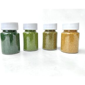 Model Terrain Powder Collection Ornaments Mini Artificial Grass Ground Debris for Miniatures Landscape Layout PropsModel Terrain Powder, Pack of 4