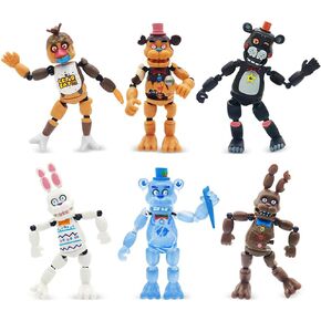 Action Figures, 6 PCS Toy Figures, 5.5 Inches Collectible Toys Set with Ball Joint Connection Light, Cake Toppers for Video Games Fans Boys, Girls, Kids Adults as Gifts