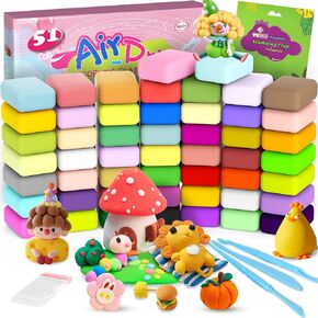Air Dry Clay for Kids,Modeling Clay Kit 51 Colors with Sculpting Tools,Model Magic Arts and Crafts Gift for Birthdays & Holidays Boys Girls Ages 3-12