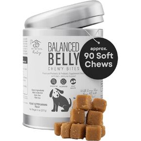 Balanced Belly Probiotics for Dogs – Digestive Health Chews with Prebiotics, Allergy & Joint Support – Probiotic Dog Supplement for Gut Health, Diarrhea Relief, and Itchy Skin – 90 Soft Chews